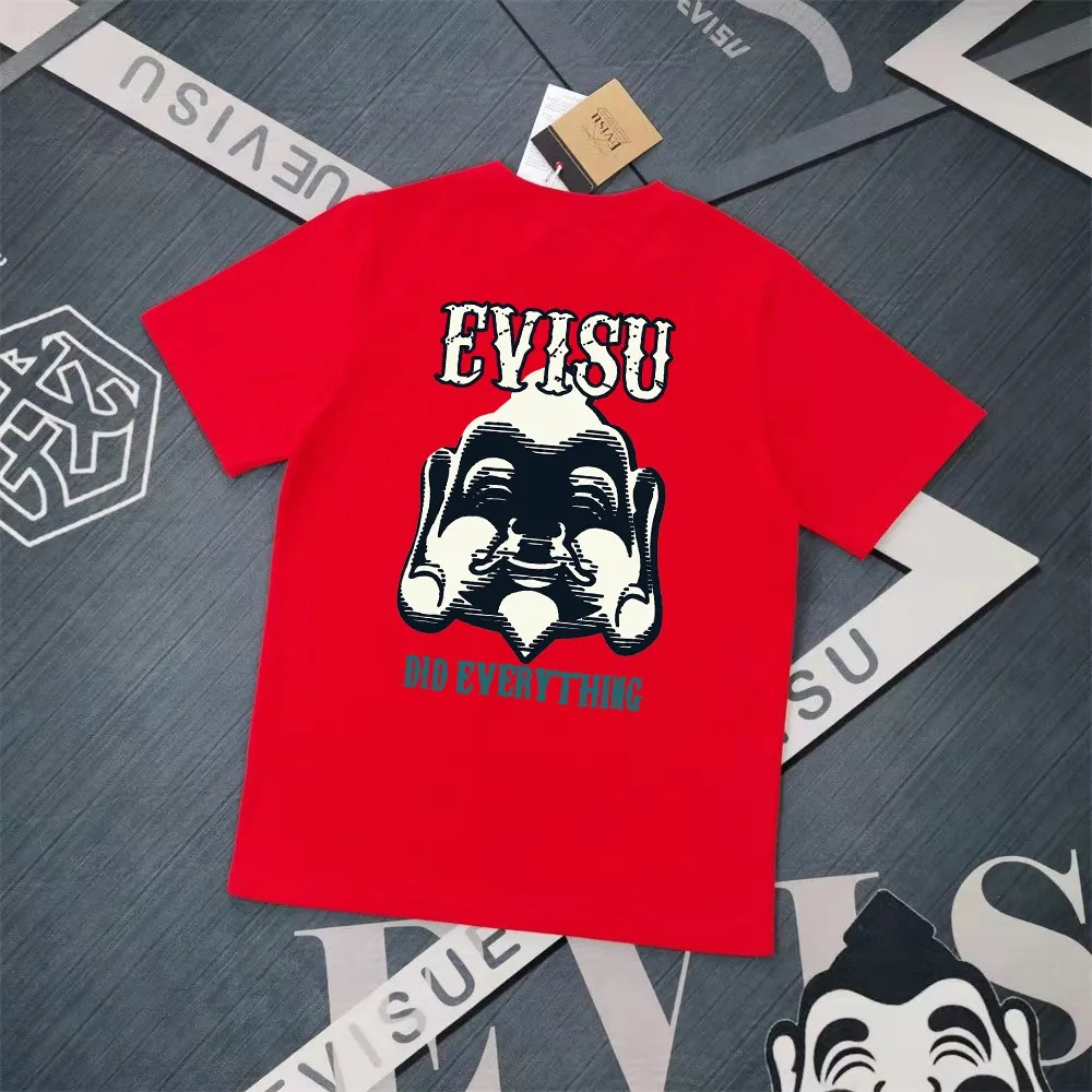 Evisu 2025New Arrival T ⚠ Quality⚠ Same Style T 。 ，Black S-XXL，White S-XXL，Gray M-XXL，Red S-XXL， Red M-XXL